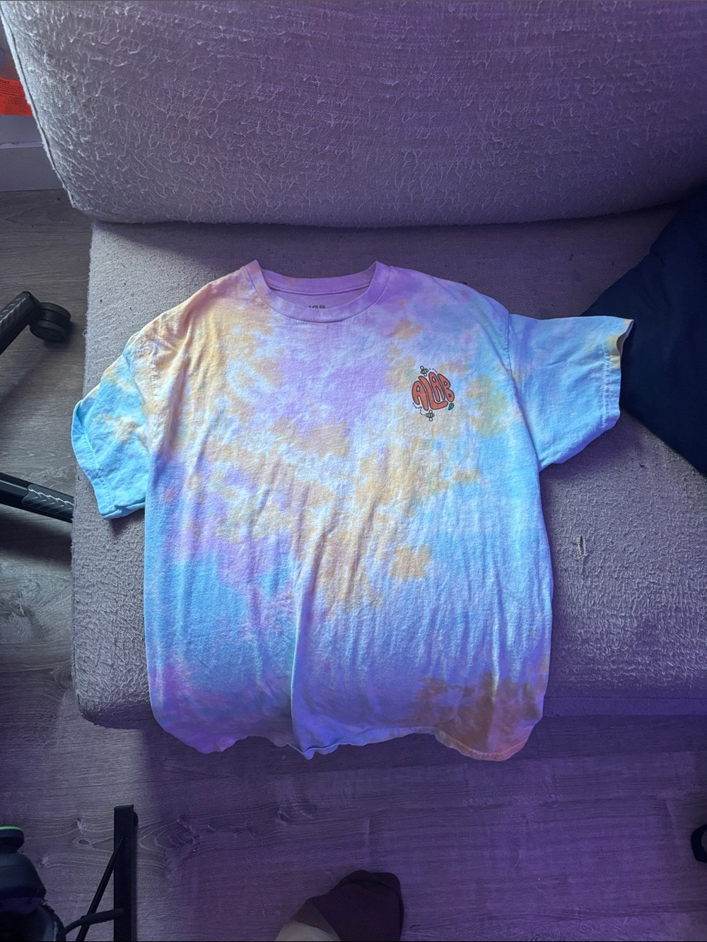 Kids Tie-Dye Short Sleeve Tee — Pastel Yellow & Blue